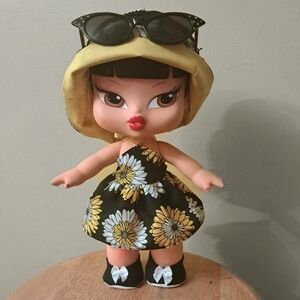Chic Doll wiYellow Hat and Black Floral Dress